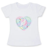 Summer Fashion Unisex Unicorn T-shirt Children Boys Short Sleeves White Tees Baby Kids Cotton Tops For Girls Clothes 3