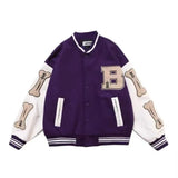 American Y2K vintage streetwear letters flocking embroidery high quality baseball uniform jackets for women winter