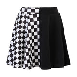 Dark Fashion Thousand Bird Plaid Spliced Skirt 2024 Summer French High Waist
