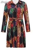 Women Printed Long Sleeve Dress Casual Bandage Mini A-line Dresses Sexy Party Summer Feminias Vestidos Women