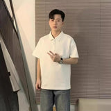 Short-Sleeved Men Polo Shirt Handsome Summer Hip Men's Shoulder Shirt Collar T-Shirt Niche Cotton