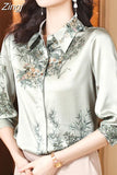 Fashion Shirts for Women OL Elegant Women Blouses Spring New Women's Luxury Blouses Female Clothing Basic Floral Women