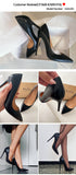 Onlymaker Women's Pumps Pointed Toe 10 12CM Pumps Slip-OnThin Heels Patent Leather Party Wedding Office Lady Big Size