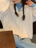 Oversize White Cardigan with Hood and