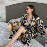Women Elegant Leopard Print Midi Dress Sexy Lady One Piece Party Dress Female New Fashion Prom