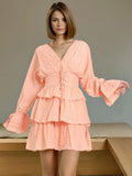 French Temperament Elegant Style Dress 2025 Summer New V-Neck Waist Thin Senior Feeling Long-Sleeved Dress
