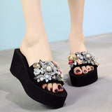 Slippers Casual Outside Women 2019 Fashion Female Ladies Flip Flops Footwear Beach Flat Shoes Low Heel 3cm SIZE