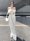 Women Summer Elegant Bodycon Jumpsuit Ladies Slim Party Club Sexy Party Clothing Wide Leg Long Overalls