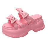 Fairy Wind Thick Bottom Muffin Increased Small Cool Slippers Female With Skirt Summer Wear 2025