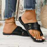 Zingj Slipper Female 2024 Summer Toe Belt Buckle Stitching Casual Roman