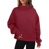 Fashion Casual Velvet Dress Women's Thick Half-High Collar Loose Women's Clothing In Autumn And Winter