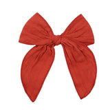 Solid Color Large Bowknot Hair Clips For Cute Girls Cotton Linen Handmade Hairpins Boutique Barrettes Kids Hair