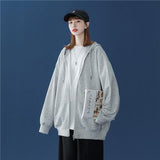 and gentle letter embroidery plus velvet thick lamb wool sweater women autumn and winter loose retro high sense hoodie