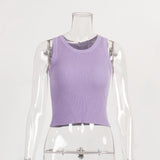 Vest Women 2025 Summer Solid Color Repair Thread Inside The Top Wearing Short Y2K