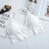 Bralette Sexy Backless Bra Girls Padded Crop Top Black White Unlined Underwear Wireless Bras For Women Female