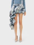 Zingj Spring New Fashion Temperament Splicing Flounce Pressure Pleated Design Sense High Waist Show Thin Skirt A Word