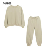 2021 Autumn Winter women Tracksuit Two Set Fleece Sweatshirts Crew Neck Hooded Sweatshirts Fleece warm pants