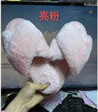 Zingj Slippers Female 2023 Autumn And Winter New Women Flat Toe Home Cross Plush Slippers- Outfit