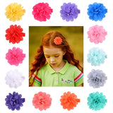 Pcs/lot Chiffon Petals Flower Hair Clips For Baby Girls Solid Hairpins Headdress Barrettes Floral Headwear Hair