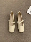 Zingj Head Mary Jane Shoes Women's Shoes 2024 Spring And Autumn New Thick With A Word With French Skirt Temperament Single