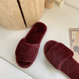 Zingj One Word Slippers Female Early Autumn 2023 New Cotton Slippers Home Indoor Fashion Warm Floor Cotton Slippers Female- Outfit