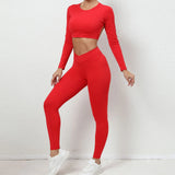Zingj And Winter Big Show Back Long Sleeve Jacket Tight Yoga Pants Nude Feeling Quick-Dry Sports Suit Show Slim Fitness Suit-Outfit