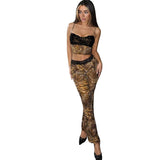 New Winter Women's Sexy Leopard Splicing Lace Design Sling Bag With Thin Trousers