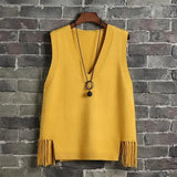 Sweater Vest Women Casual Loose Fringed Student Knitted Halter Korean Version of The Wild 2021 Spring Jumper