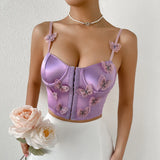 Spring Burst Of Lilac Lace Breasted Three-Dimensional Butterfly Girl Heart Advanced Feeling