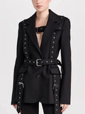 Zingj Sense Small Suit 2024 Spring New Fashion Temperament Willow Nail Decoration Waist Show Thin Suit Coat Female