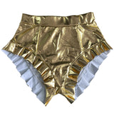 Sexy Pleated Ruffled Glossy Nightclub Uniforms