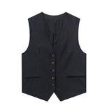 2025 New Women's Linen Blend, Vest, Vest And Shorts