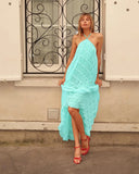 Halter Neck Ruched Midi Dress-Outfit