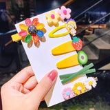 New Girls Cute Cartoon Flower Geometric Hairpins Sweet Headband Hair Ornament Barrettes Hair Clips Fashion Hair