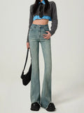 Zingj 2024 New Korean Version Of Horseshoe Pants Slim Show Thin Horn