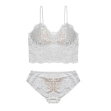 Sexy Lace Push Up Bra Set Women's Wire Free Underwear Ultra thin Triangle Cup Bras Romantic Black Embroidery
