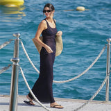 Autumn Summer New Women's Sexy Perspective Mesh Holiday Dress Evening Dress