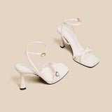 French High-Heeled Women's Shoes 2025 New Summer Fairy Style Temperament Black Fine Roman