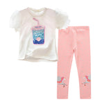 Pieces Kids Children Girls Clothes Set Little Girl Summer Cartoon Print T Shirt and Pants Leggings Outfits Clothing