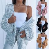 Cardigan Knitwear Distressed Long Sleeve Loose