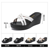 Heel Slope Sandals Slippers Women's Summer 2023 New Thick-Soled Waterproof Platform Fashionable And Fashionable To Wear 4143 Large