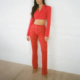 High Waist Sheer Lace Pants-Outfit
