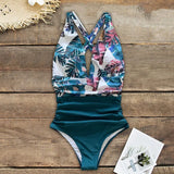 New Sexy One Piece Swimsuit Women Swimwear Push Up Monokini Bodysuit Bandage Swimsuit Female Bathing Suit Print Beach