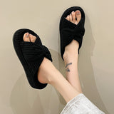 Flat Soles And Wear A Word Flip-Flop Four Seasons New Butterfly Indoor Soft Soles Comfortable Ladies Cotton