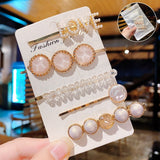 Handmade Pearls Hair Clips Pin For Women Fashion Geometric Flower Barrettes Headwear Girls Sweet Hairpins Hair