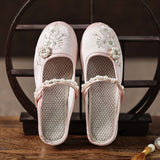 Zingj And Summer New Style Outside The Home Wearing Thick Bottom New Chinese Style Lady Embroidered Plain Slippers