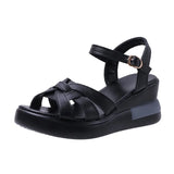 Zingj Thick-Soled Sandals Women's Summer 2023 New Muffin Shoes Fashionable High-Heel Large-Size Women's Shoes