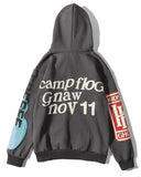 Letters Printed Long Sleeve Hoodie-Outfit