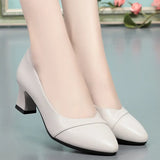 Sole Comfortable Flight Attendant Working Shoes Women's Black Professional Heel Mom Shoes Single-Mouthed Shoes Round Scalp