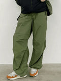 Relaxed Drawstring Low Waist Cargo Pants-Outfit